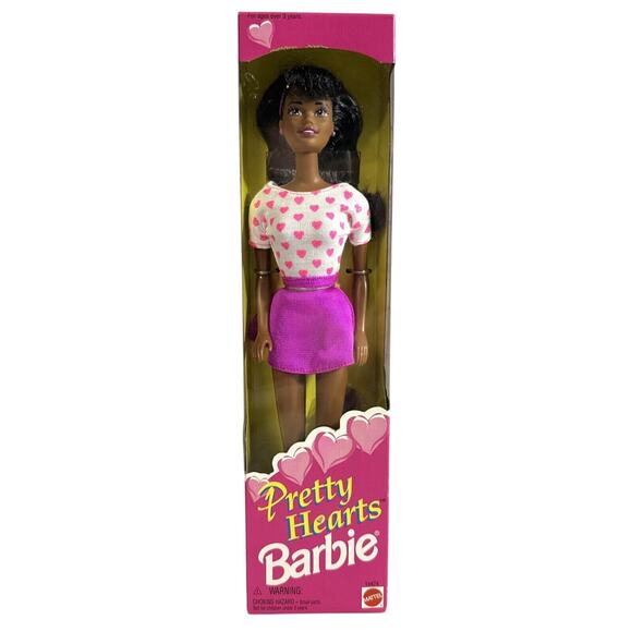 Barbie Pretty Hearts Doll African American 1995 Mattel 14474 Vintage New - Picture 1 of 15